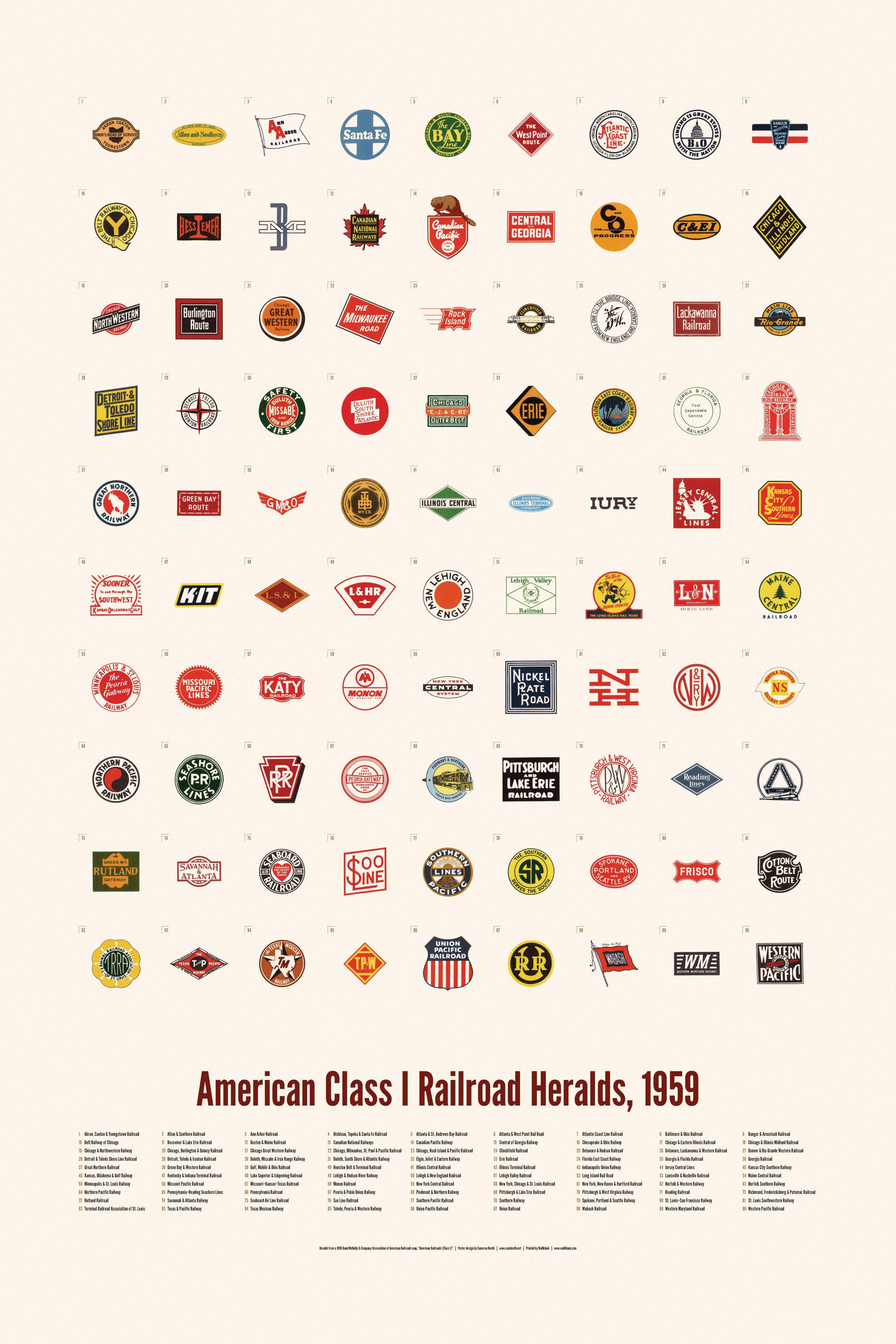 Old Railroad Logo - Project: American Class I Railroad Heralds, 1959