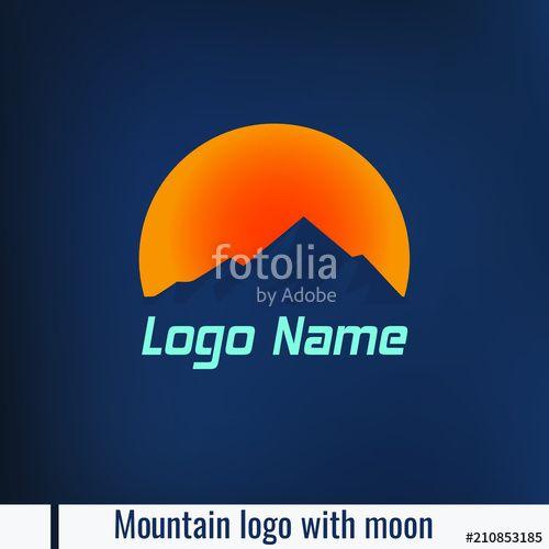 Moon Mountain Logo - Mountain logo with moon light