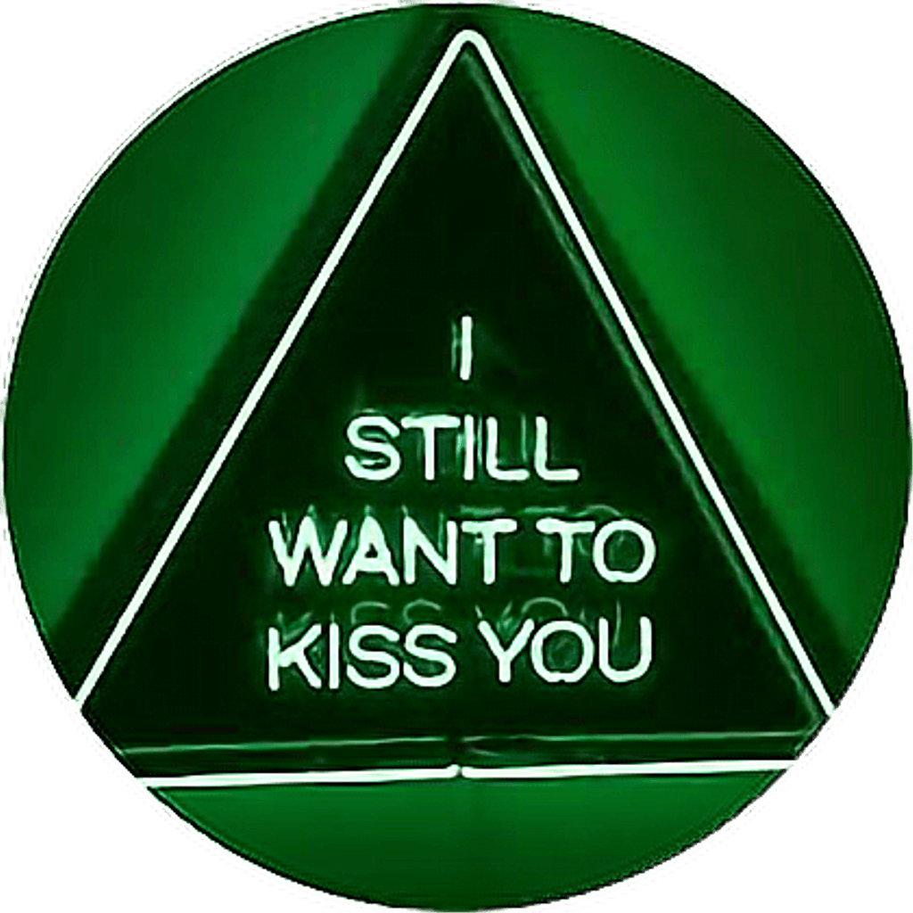Neon Green Triangle Logo - sticker green triangle love light neon neonlights kiss