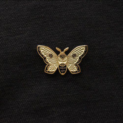 Moth Logo - Moth Logo enamel pin (black) — Teagan White