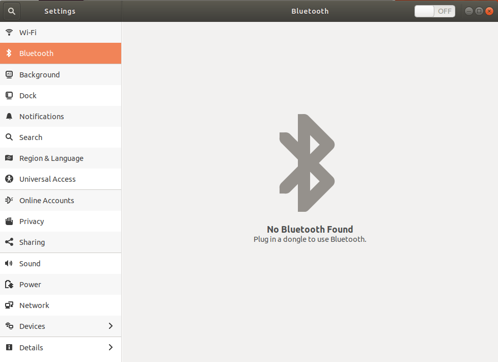 Use of Bluetooth Logo - No Bluetooth Found - Plug in a dongle to use Bluetooth - Ubuntu ...