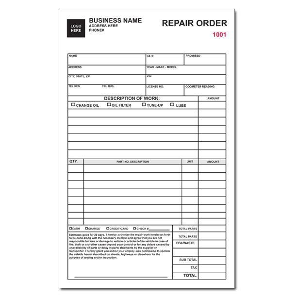 Blank Automotive Shop Logo - Auto Repair Invoice, Work Orders