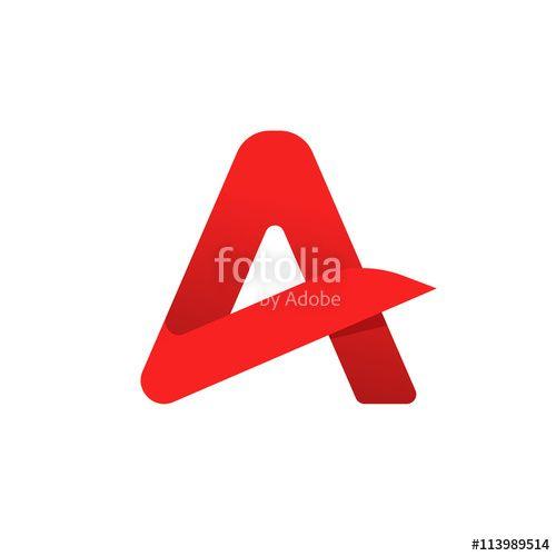 Red Background White a Logo - Letter a logo vector symbol isolated on white background, flat red