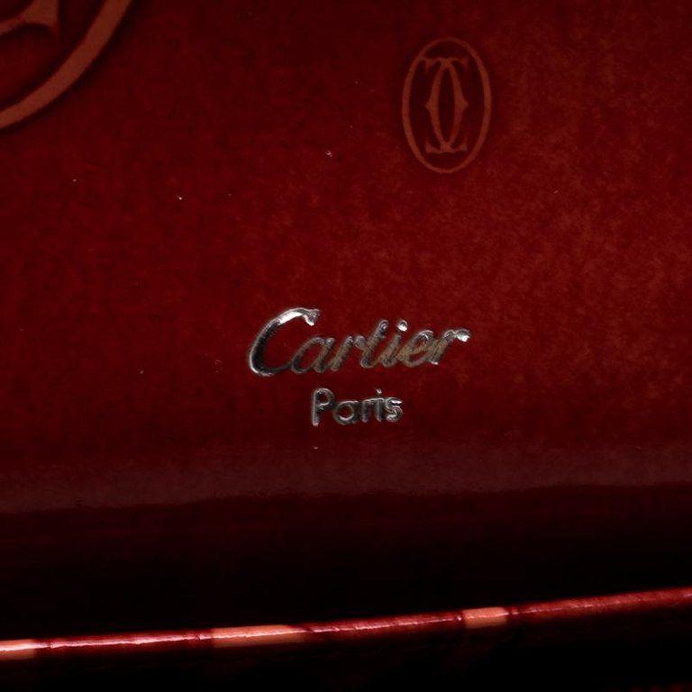 Cartier Red Logo - Cartier Red Leather Double C Logo Continental Wallet For Sale at 1stdibs