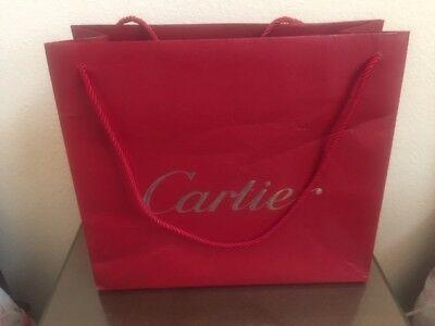 Cartier Red Logo - AUTH CARTIER RED Shopping Gift Paper Bag Size 12.5 x 11 x 4.5