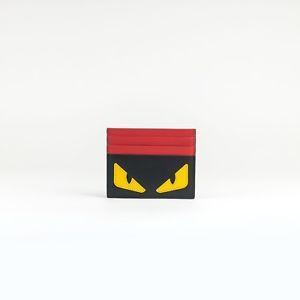 Black Yellow Rectangle Logo - 100% AUTHENTIC NEW Fendi Monster Logo Cardholder Black/Yellow/Red | eBay