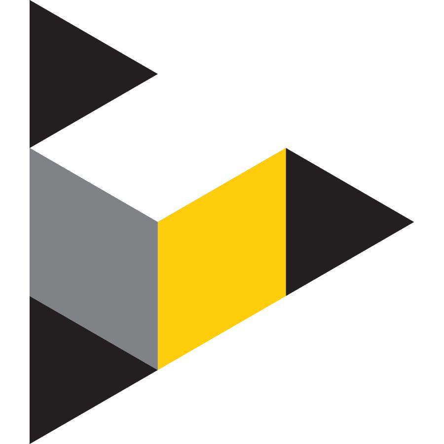 Black Yellow Rectangle Logo - Gardner Design - D Construction logo design with a black triangle ...