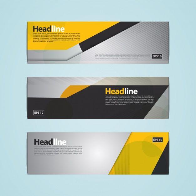 Black Yellow Rectangle Logo - Black and yellow banner design Vector | Free Download