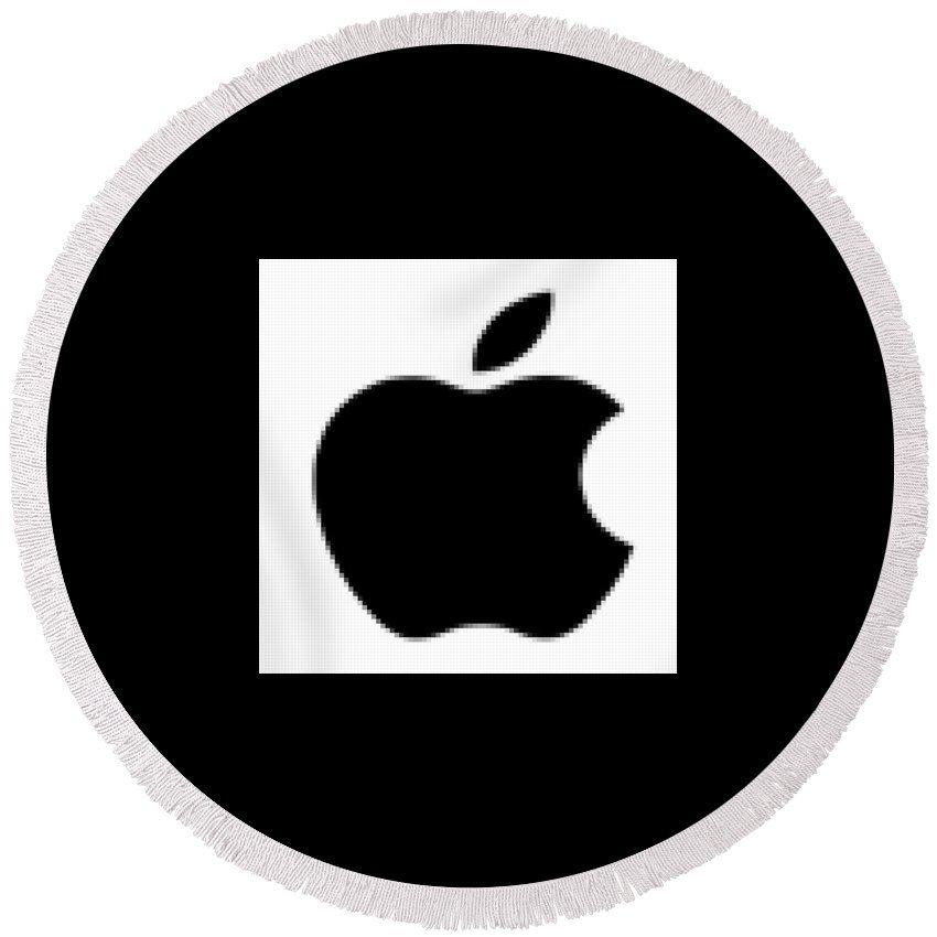 Round Apple Logo - Pixelated Apple Logo Round Beach Towel