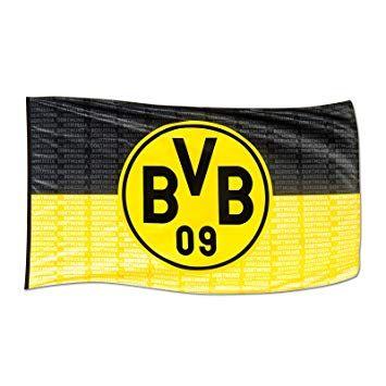 Black Yellow Rectangle Logo - Borussia Dortmund BVB 10134300 Hoisting Flag 250x150 cm with Logo ...