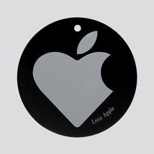 Round Apple Logo - Apple Logo Ceramic Round Ornaments