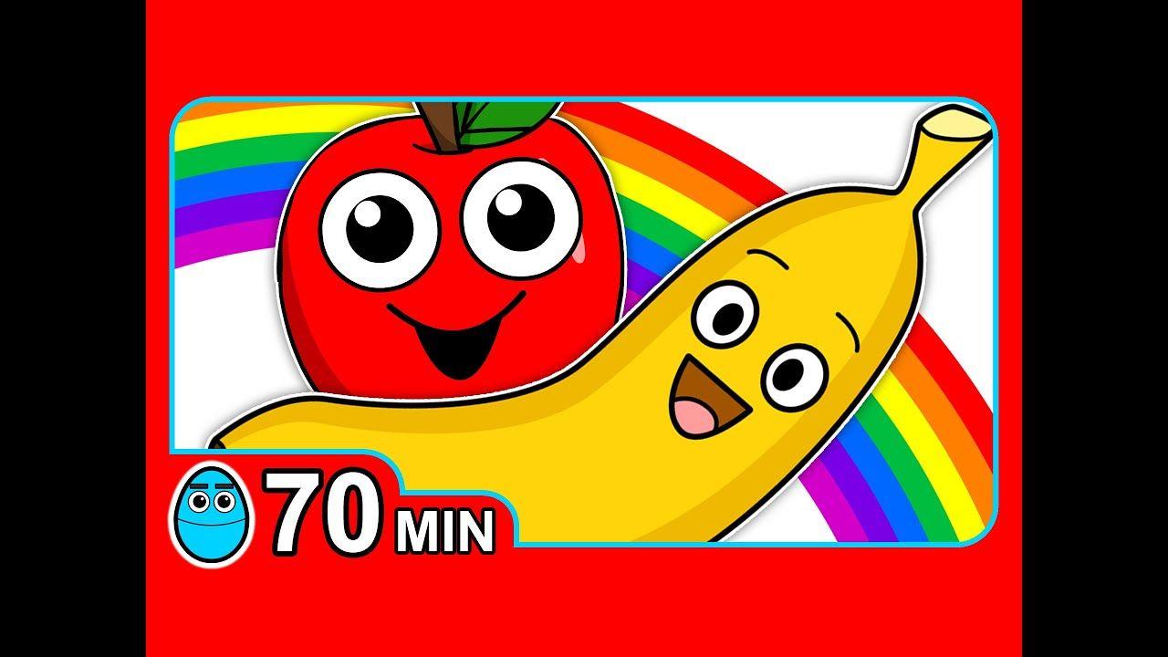 Red and Yellow Banana Logo - Red Apple Yellow Banana & More. Teach Names of Fruits. Kids