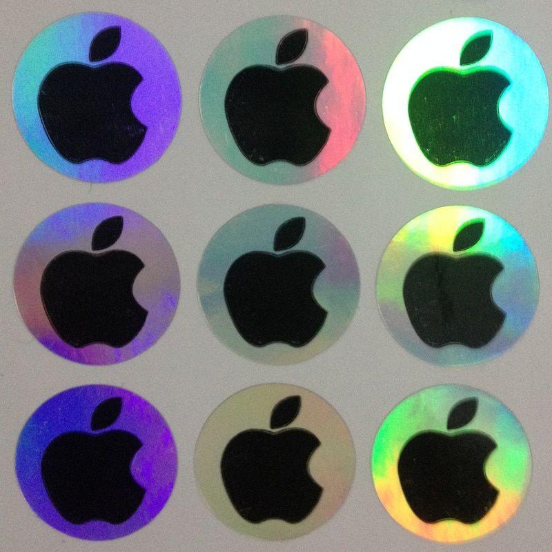 Round Apple Logo - Holographic apple logo label Holographic label sticker apple logo ...