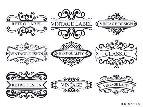 Ornate Logo - Set of vintage calligraphic labels. Ornate logo templates for design ...