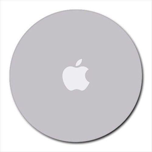 Round Apple Logo - Apple Logo Gray and White Mousepad Mac Machintosh Mouse Pad Mat ...