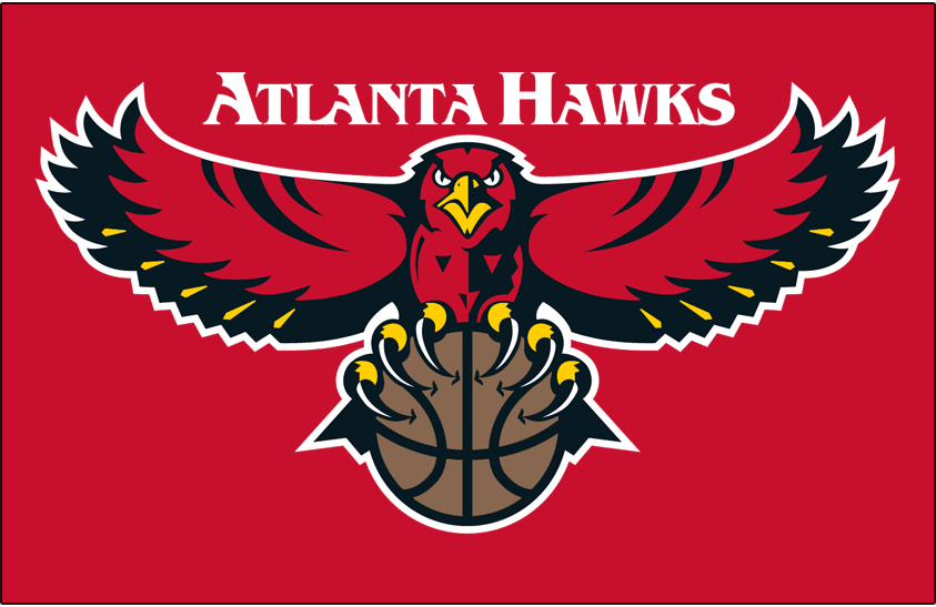 Atlanta Basketball Logo - Atlanta Hawks Primary Dark Logo - National Basketball Association ...