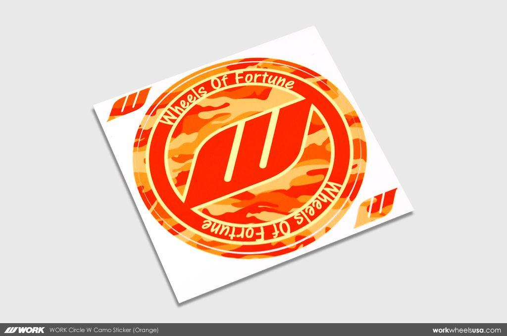 Orange Circle Orange W Logo - WORK Circle W Camo Sticker (Orange)