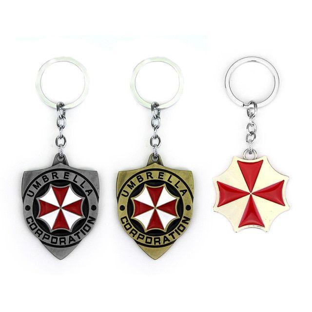 Re Umbrella Logo - Fashion Resident Evil Keychain Umbrella Corporation Logo Style Metal ...