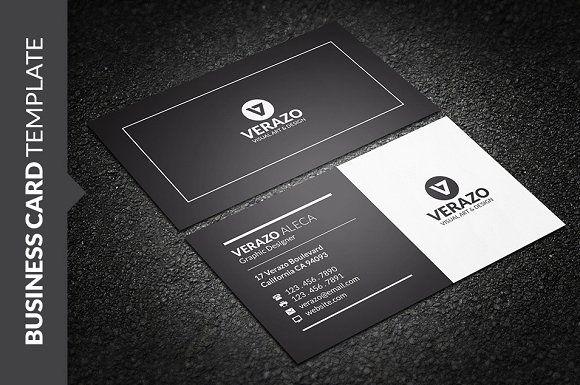 Black and White Corporate Logo - Clean Black & White Business Card ~ Business Card Templates ...