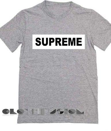 Simple Grey Logo - UNISEX PREMIUM SUPREME LOGO SIMPLE GREY T SHIRT DESIGN CLOTHFUSION ...