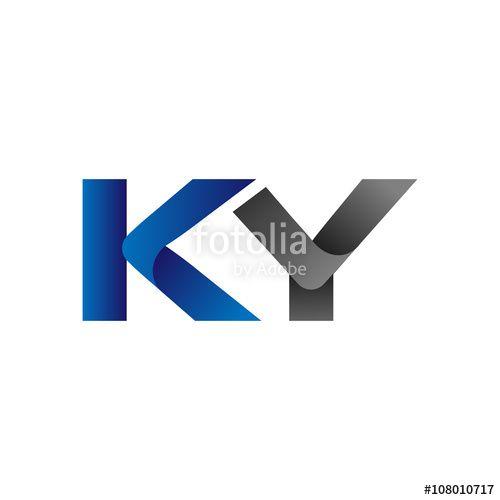Simple Grey Logo - Modern Simple Initial Logo Vector Blue Grey Letters ky Stock image