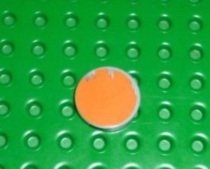 Orange Circle Orange W Logo - LEGO DECORATED - Tile Round 2x2 w/ Orange Circle with Blotchy ...