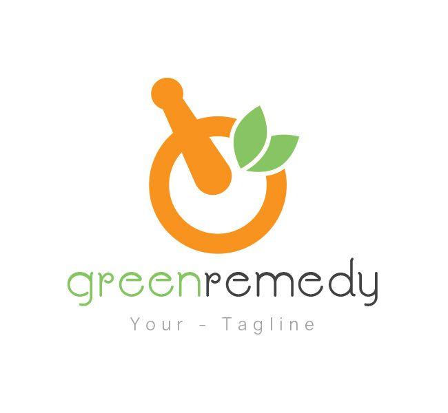 Green and Orange Logo - Green Remedy Logo & Business Card Template Design Love