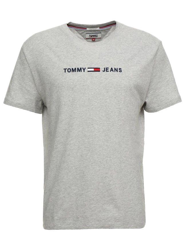 Simple Grey Logo - Tommy Jeans Grey Crew Neck Logo T-shirt - Cilento