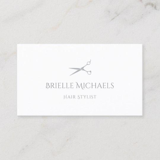 Simple Grey Logo - Modern Chic Hair Stylist Simple Grey Scissors Logo Business Card ...