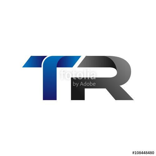 TR Logo - Modern Simple Initial Logo Vector Blue Grey Letters tr