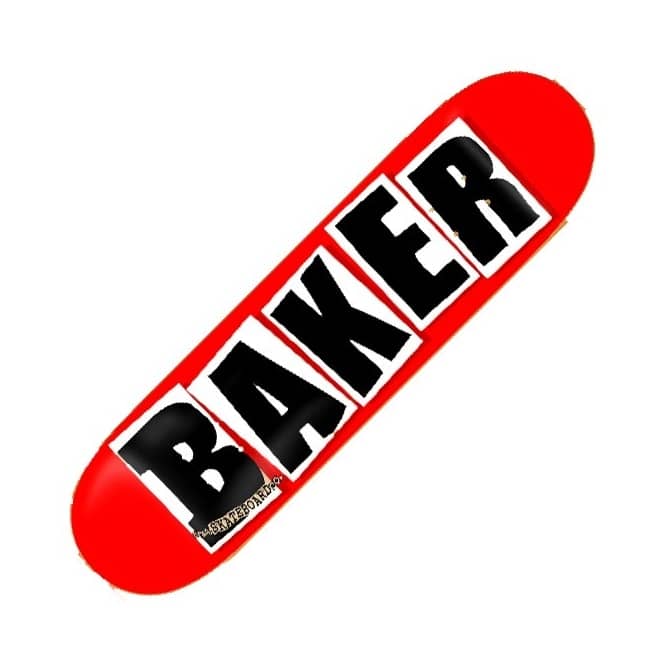 Red Sports Equipment Logo - Baker Skateboards Brand Logo Red Black Skateboard Deck 8.5