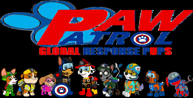 B Paw Logo - PAW Patrol Global Response Pups (team and logo) B and W.png