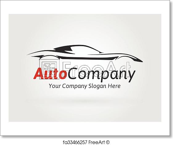 Modern Auto Logo - Free art print of Company sports car silhouette logo. Modern Auto ...