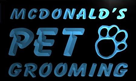 B Paw Logo - qq1117-b McDonald's Pet Dog Grooming Paw Print Personalized Neon ...