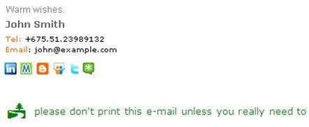 Do Not Print This Email Logo - green email - WiseStamp Email Goodies
