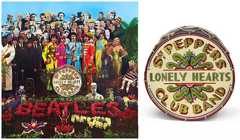 The Beatles Sgt. Pepper Logo - The Beatles Sgt. Peppers Lonely Hearts Club Band Alternate Drum Head ...
