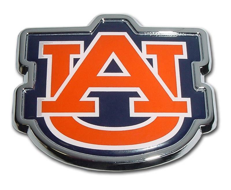 Orange Circle Orange W Logo - Auburn University Chrome Auto Emblem “AU” Orange W Color