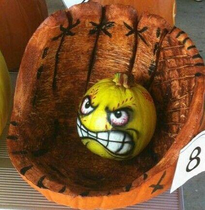 Softball Pumpkin Logo - Baseball and Softball Halloween Pumpkin Ideas