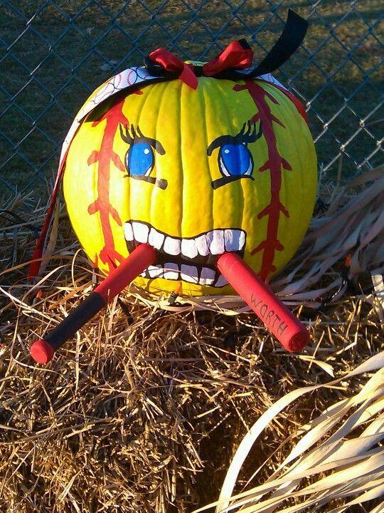 Softball Pumpkin Logo - Softball pumpkin, gonna totally do this next year:) | Mckenzie ...