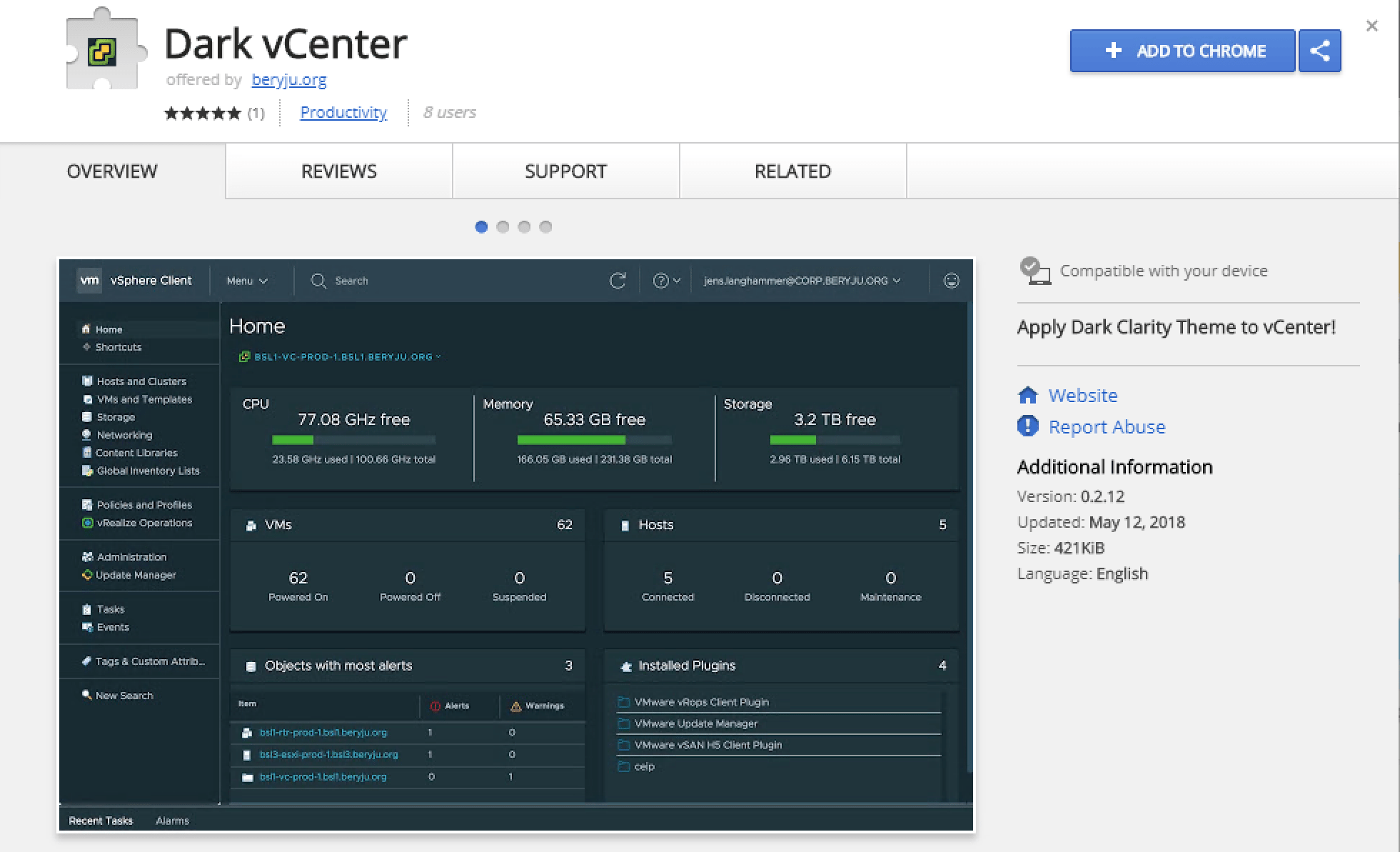 Client Browser Logo - Cool browser plugin for Dark Theme vSphere H5 Client