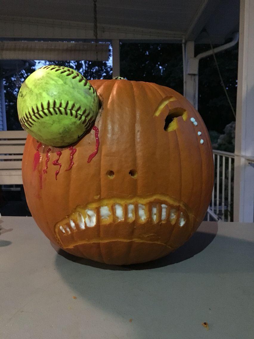Softball Pumpkin Logo - Softball pumpkin Halloween. softball. Halloween
