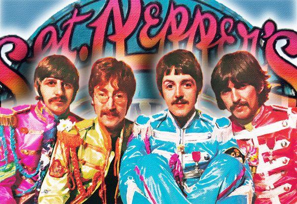 The Beatles Sgt. Pepper Logo - The Beatles Sgt. Pepper's Lonely Hearts Club Band Painting And Logo ...