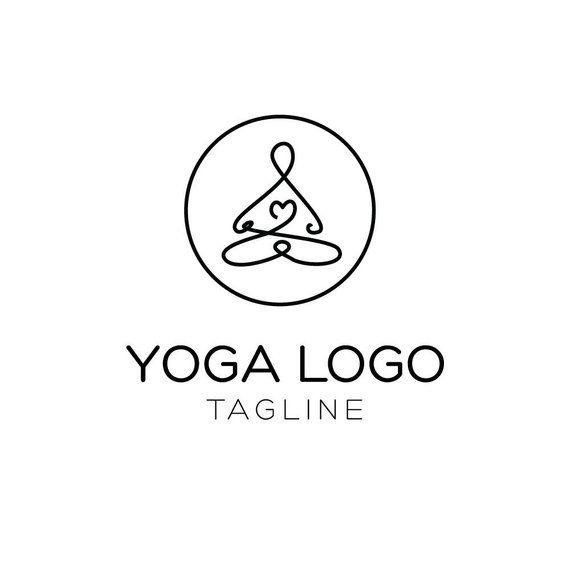 Zen Circle Logo - Yoga Logo Meditation Logo Lotus Pose Circle Logo Heart