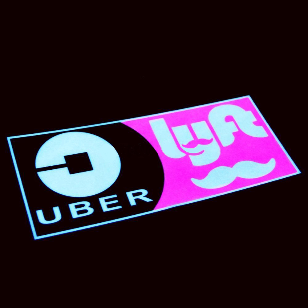 Illuminating Uber Logo - UBER & lyft Logo EL Illuminating Backlight Windshield Decal