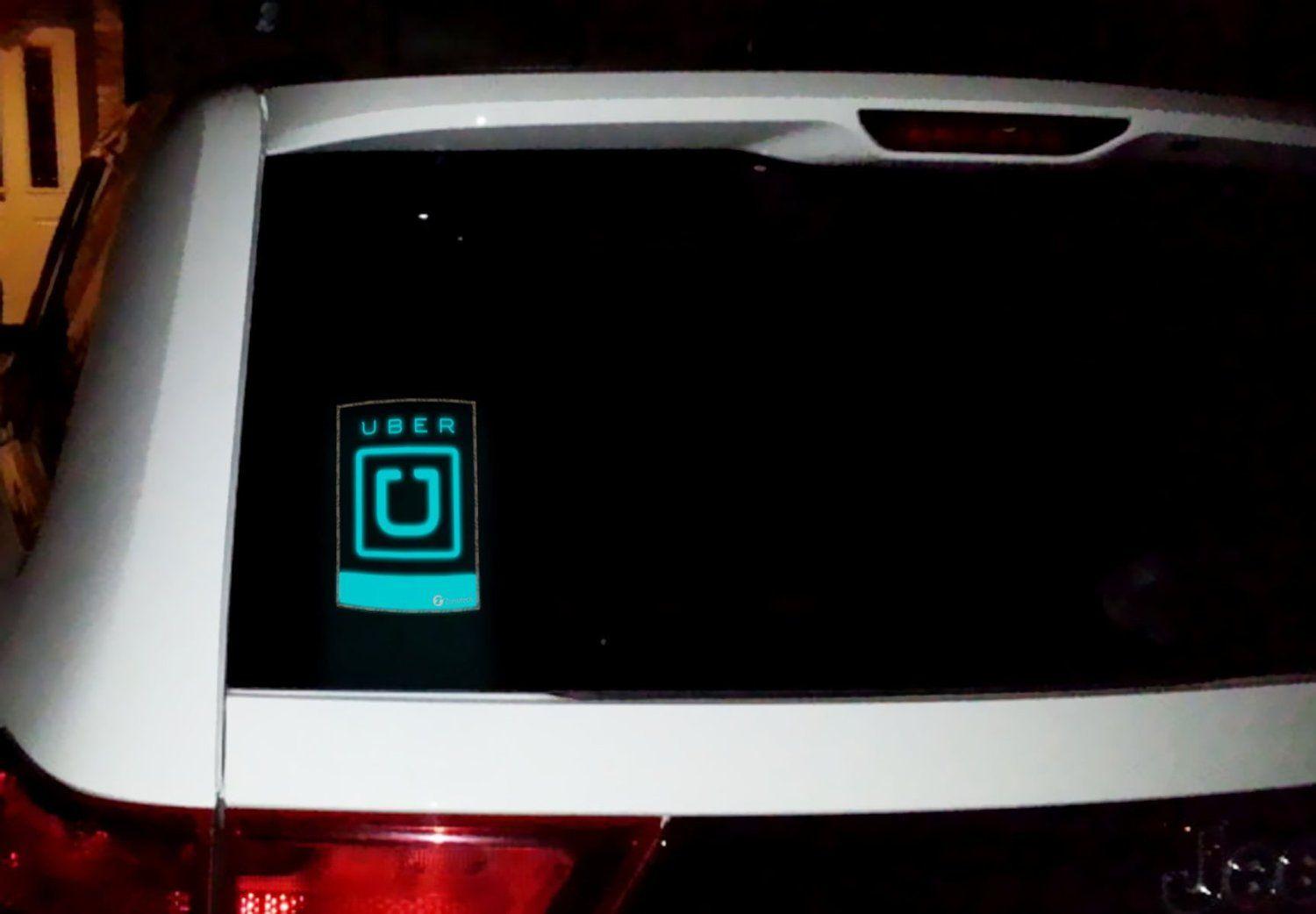 Illuminating Uber Logo - Zone Tech Blue UBER Sign