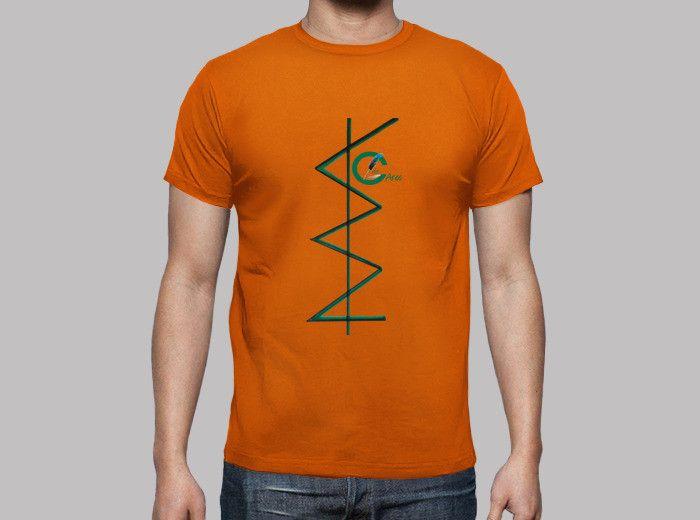 Orange Circle Orange W Logo - ares circle shirt m / short sharp orange bicolor design freeman T