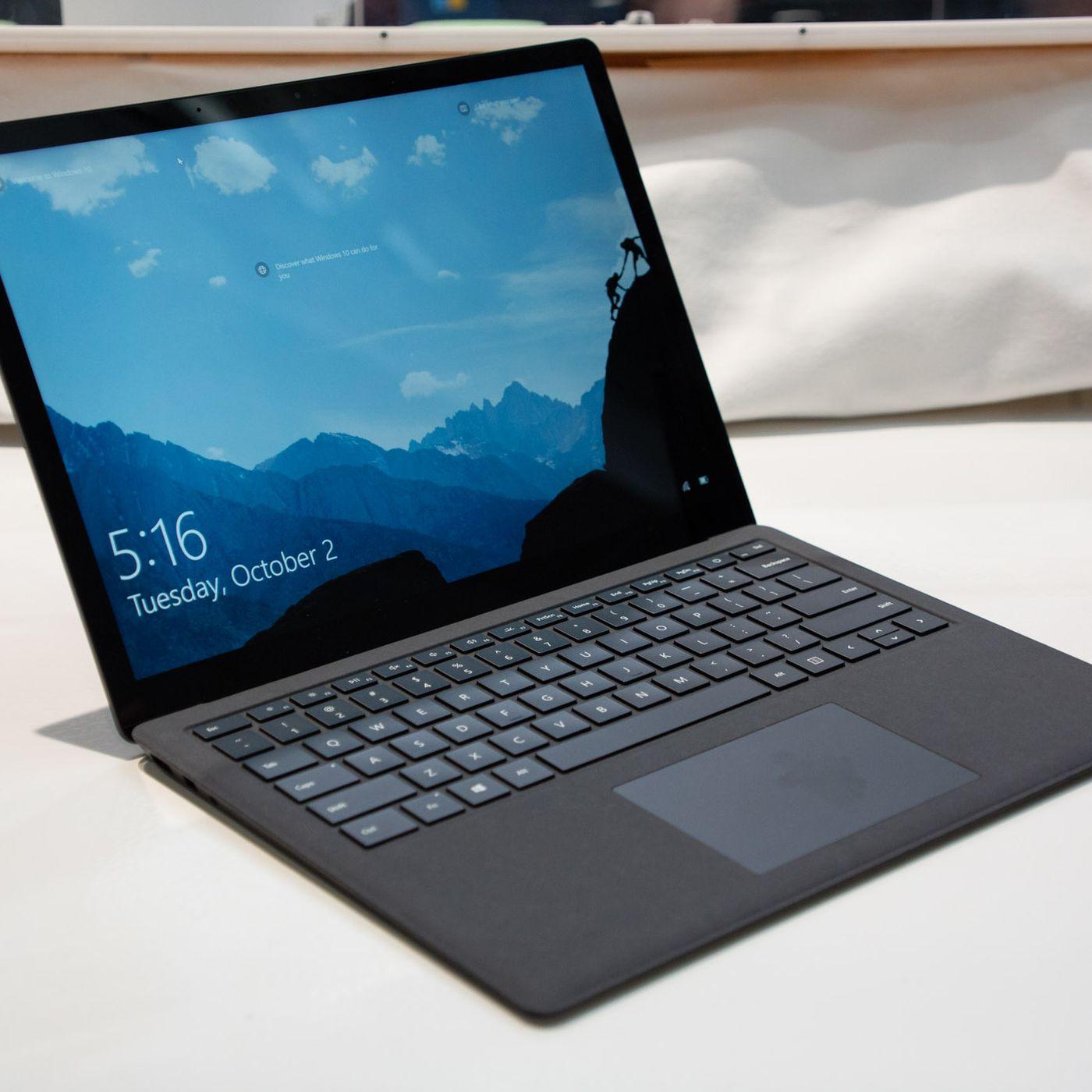 Microsoft Surface 2 Logo - First look at Microsoft's new matte black Surface Laptop 2 - The Verge
