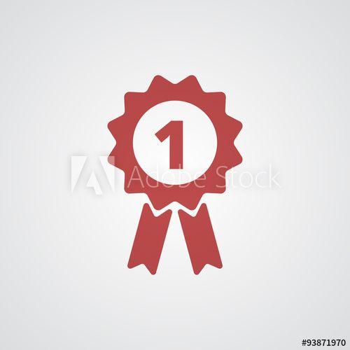 Red Prize Ribbon Logo - Flat red Prize Ribbon icon - Buy this stock vector and explore ...