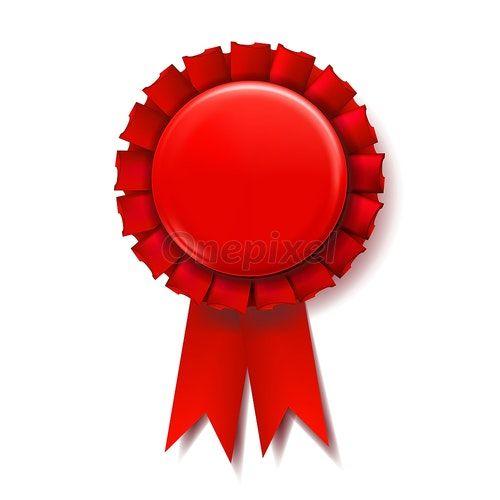 Red Prize Ribbon Logo - Red Award Ribbon Vector. Champion Medal. Honor Icon. Retro Element ...
