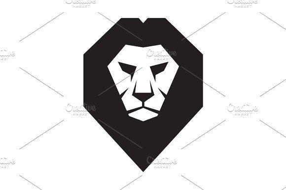 Lion Triangle Logo - Lion Head Logo - Vector Sign ~ Logo Templates ~ Creative Market